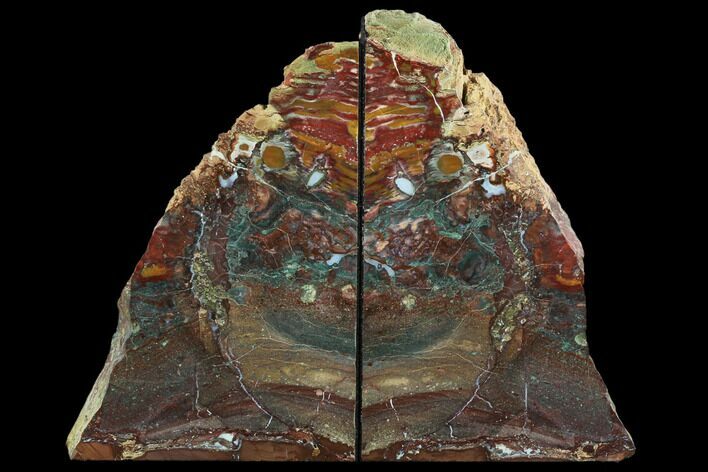 Red/Green Jasper Replaced Petrified Wood Bookends - Oregon #125075